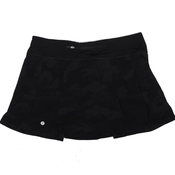 Lululemon Pace Rival Skirt Black Camo tennis run pickle 13.5" Skort sz 10 - Picture 5 of 7